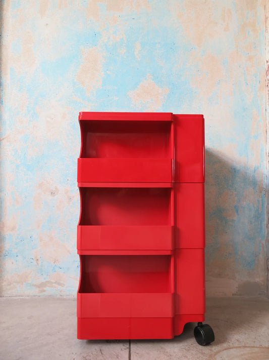 Carrello plastica rosso mod. Boby design Joe Colombo – Bieffeplast anni '70 - '80