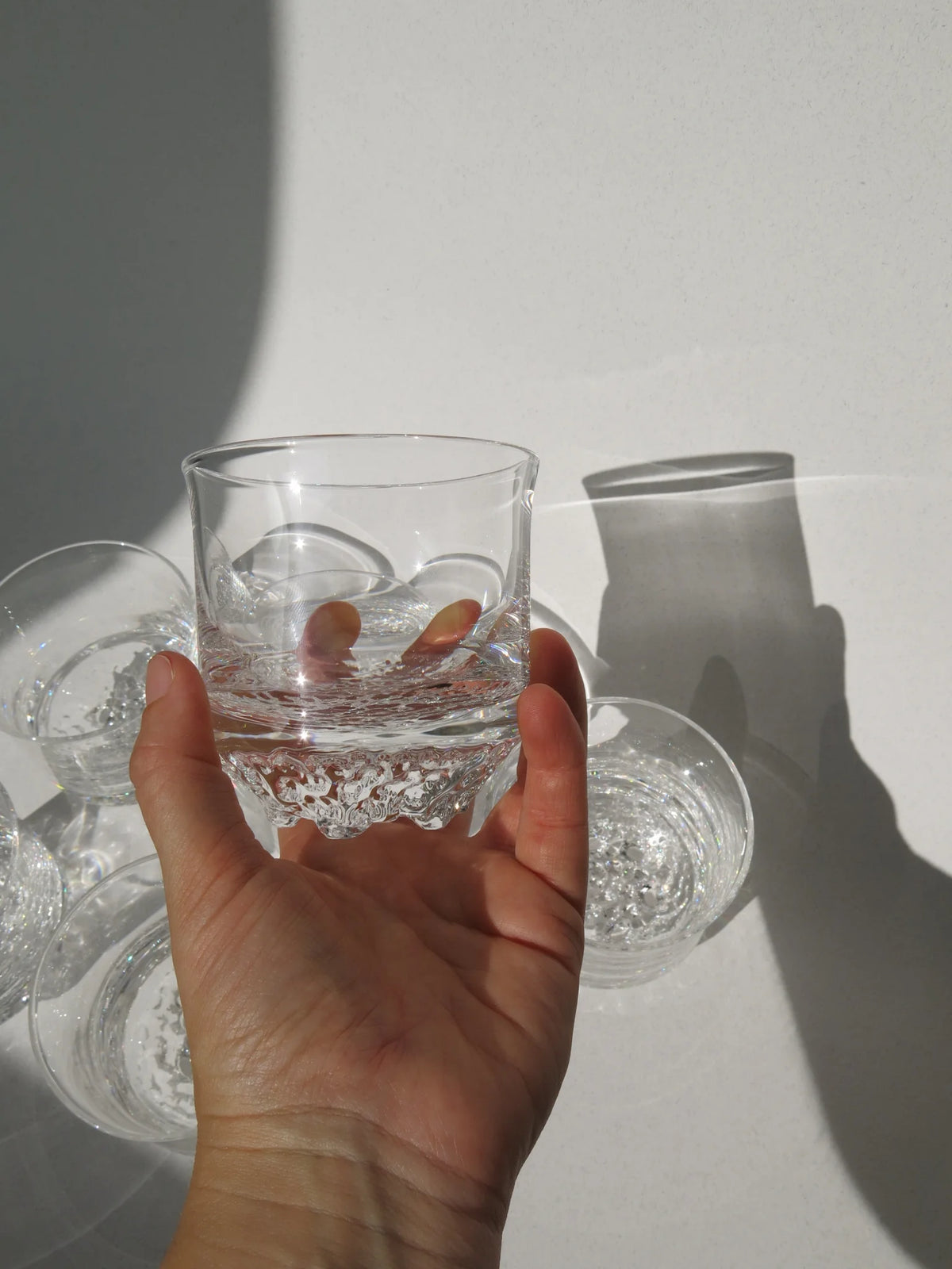 Set 6 bicchieri acqua fondo effetto bolle – anni '70 - '80