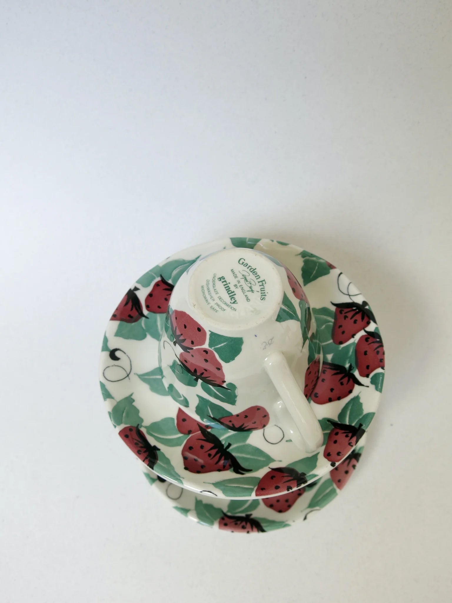 Tazze da tè Grindley Garden Fruits – retro con marchio Made in England